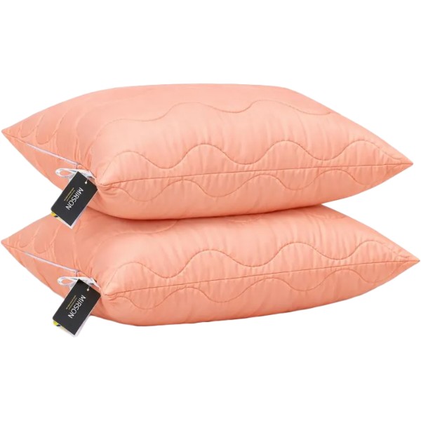 Фото - Набір ковдра полуторна + подушка MirSon EcoSilk Всесезонний №1739 Eco Light Coral 140x205 + 50x70 середня (2200003709537)
